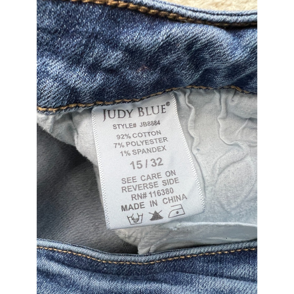 Judy Blue Skinny Jeans Womens 32 Blue Denim High Rise Distressed Stretch - Picture 7 of 12